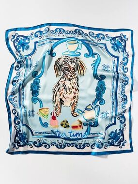Anthropologie Dachshund Tea Time Weenie Scarf 🐾 Doxie Wiener
